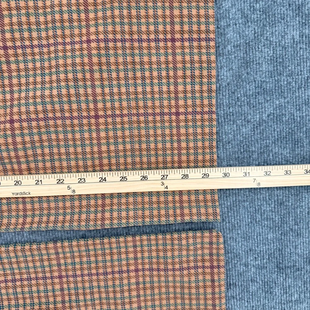 Ralph Lauren Home Plaid Pillowcase Set 2 Standard Cotton Orange Tan Made in USA